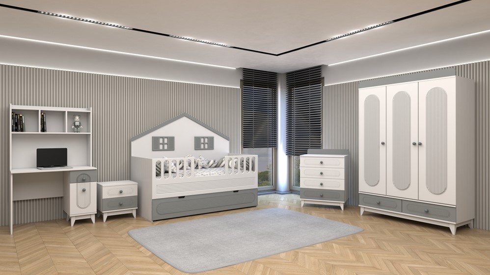 Çizgili Montessori Karyola Takımı